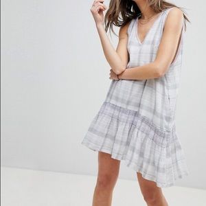 Free People Run With Me Swingy Dress Gray Boho NEW